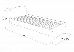Кровать-2 "Фант" одинарная 900*1900 мм