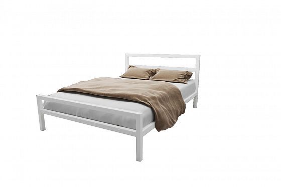 Кровать металлическая "Комфорт" 1200*2000 - Белый (металл)