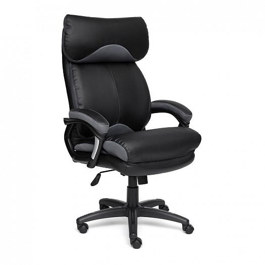 Кресло для руководителя "DUKE" (кожзам/ткань) - Черный/Серый (36-6/TW-12)