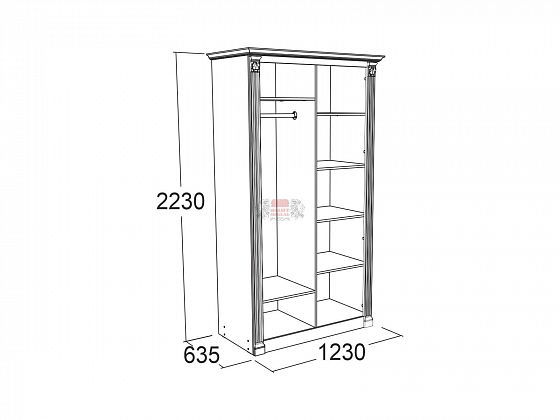 Шкаф 2-х дверный для одежды и белья "Ольга-20" - схема