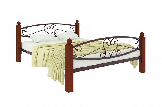 Кровать "Каролина Lux Plus" 1800 мм (ламели) - Цвет: Коричневый/Коричневый (дерево)