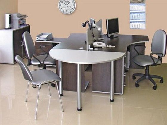 Мебель для офиса "Профикс" - Композиция 5, цвет: Дуб Венге/Серый