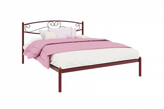 Кровать "Каролина" 1400 мм (ламели) - Цвет: Красный