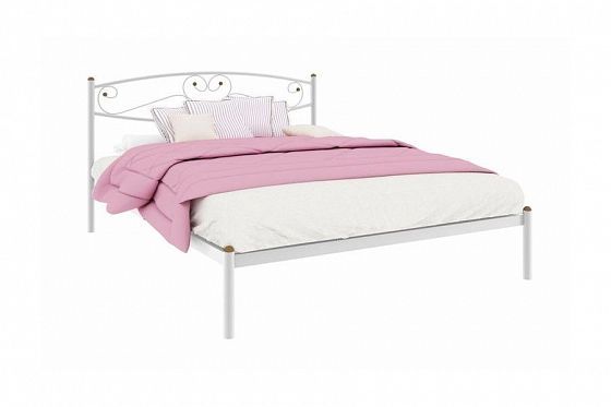 Кровать "Каролина" 1600 мм (ламели) - Цвет: Белый