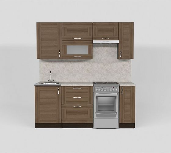 Кухонный гарнитур "Кира ультра" 2000 мм - Кухонный гарнитур Кира ультра 2000 - вид спереди