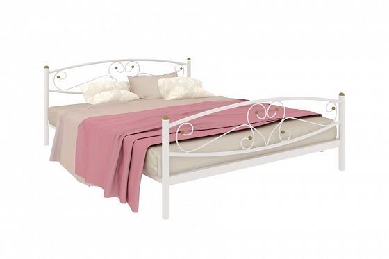 Кровать "Каролина Plus" 1600 мм (ламели) - Цвет: Белый
