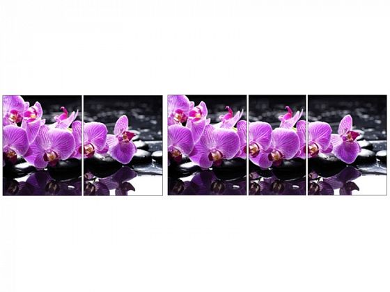Стол "Ника" с ящиком (опоры полуовал массив) - Орхидея (R045)
