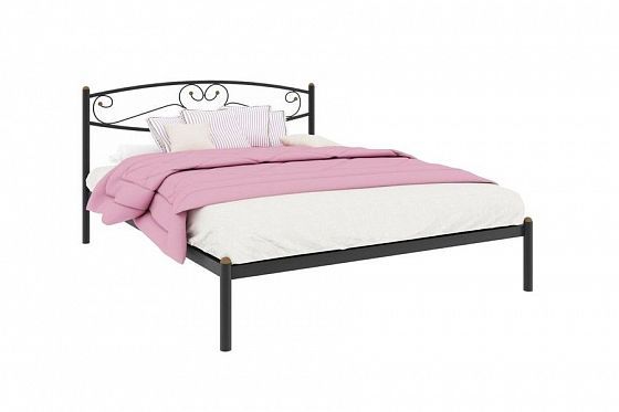 Кровать "Каролина" 1200 мм (ламели) - Цвет: Черный