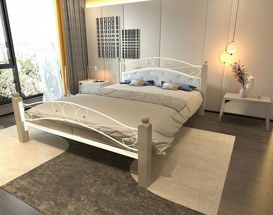 Кровать "Надежда Lux Plus" 1800 мм (мягкая) - В интерьере, цвет: Белый/Белый (дерево)