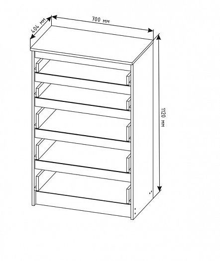 Комод "Мори" 5 ящиков арт. МК700.5 - схема