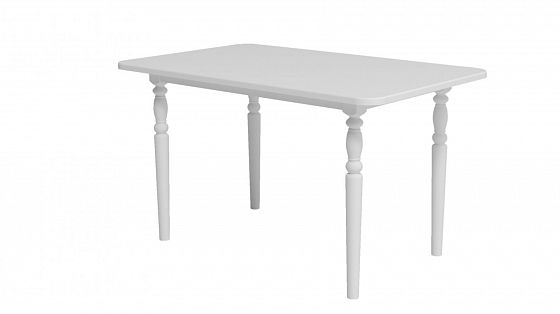 Стол обеденный с резными ногами 1300*800 (массив березы) - Белый