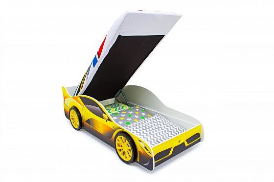 Детская кровать-машина "Феррари" с подъемным механизмом - Детская кровать-машина "Феррари" с подъемн