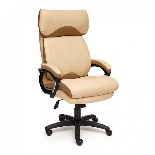 Кресло для руководителя "DUKE" (кожзам/ткань) - Бежевый/Бронзовый (36-34/TW-21)