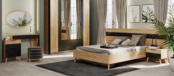 Кровать "Ольга-4" 1400*2000 мм (деревянное основание) - в интерьере