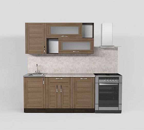 Кухонный гарнитур "Кира стандарт" 1600 мм - Кухонный гарнитур Кира стандарт 1600 - вид спереди