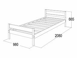 Кровать-13 "Фант" одинарная из массива 900*2000 **
