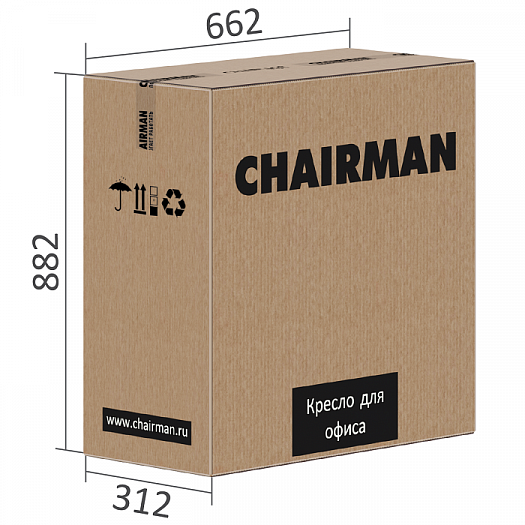 Кресло "Chairman VISTA HOME" - размеры коробки