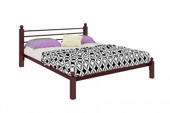 Кровать "Милана Lux" 1600 мм (ламели) - Цвет: Коричневый/Коричневый (дерево)