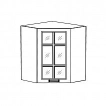 Шкаф верхний угловой "Констанция" ШВУСР600 со стеклом (решетка)