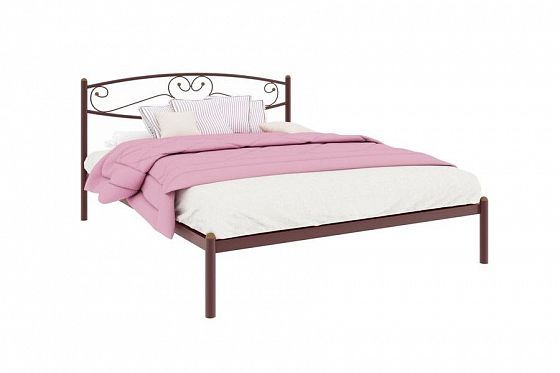 Кровать "Каролина" 1200 мм (ламели) - Цвет: Коричневый