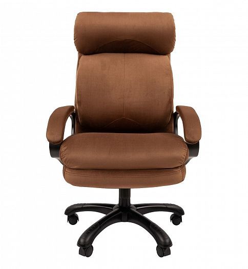 Кресло руководителя "Chairman 505 HOME" - Вид прямо, цвет: Ткань велюр T-14 коричневый