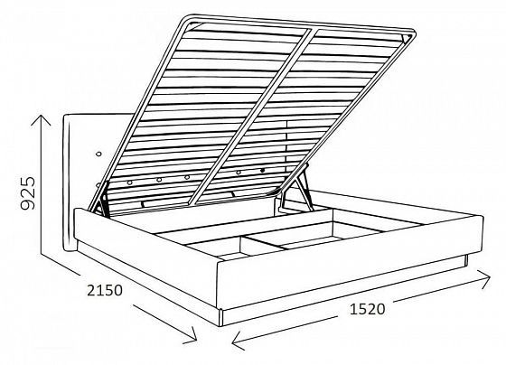 Кровать "Ханна" М7 1400*2000 мм с подъемным механизмом - Размеры