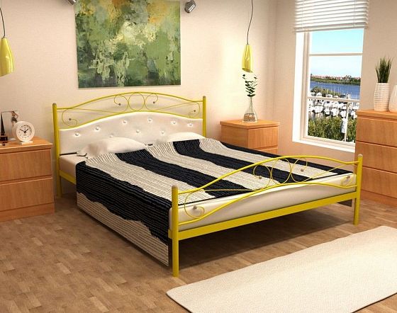 Кровать "Надежда Plus" 1600 мм (мягкая) - В интерьере, цвет: Желтый
