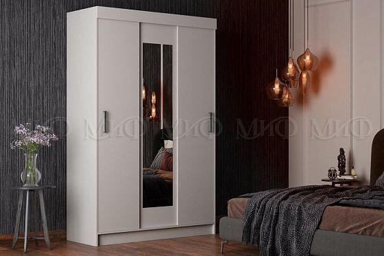Модульная спальня "Бася" - Шкаф 3-х створчатый в интерьере, цвет: Белый