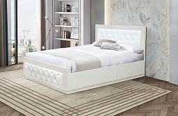 Кровать двойная с мягкой головной и ножной спинкой "Венеция 13.3" 1600*2000 (основание кровати ладе) (кожзам)