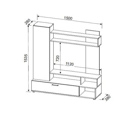 Мебель для гостиной "МГС 9" (NN-Мебель) - Схема