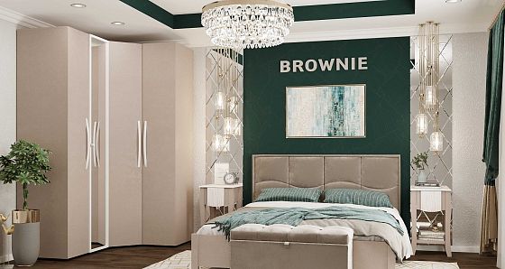 Модульная спальня "Brownie" - Композиция 3, цвет: Мокко/Белый