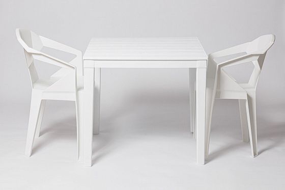 Стол "Румба" - В комплекте со стульями, цвет: Белый (пластик)