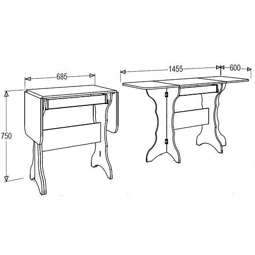 Кухонный стол-тумба №2 - Кухонный стол-тумба №2 - схема