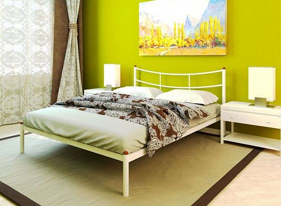 Кровать "София" 1200 мм (ламели) - В интерьере, цвет: Белый